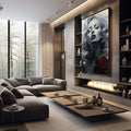 Quadro Decorativo Marilyn 07 - Elegância e Estilo para Sua Parede - quadros decorativos 1 Tela Vertical, 3 Telas - em sala moderna