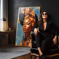 Quadro Decorativo Consciência Negra 01 - Arte Vibrante em Canvas Premium - quadros decorativos 1 Tela Vertical, 3 Telas - em sala moderna