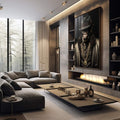 Quadro Decorativo Macaco Gangster - Arte Moderna e Sofisticada para Ambientes Ousados - quadros decorativos 1 Tela Vertical, 3 Telas - em sala moderna