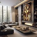 Quadro Decorativo Mitologia Egípcia 04 - Sofisticação e Estilo para sua Casa - quadros decorativos 1 Tela Vertical, 3 Telas - em sala moderna