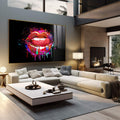 Quadro Decorativo Mouth Art - Elegância e Modernidade para Sua Parede - quadros decorativos 1 Tela, 1 Tela Horizontal - em escritorio elegante