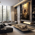 Quadro Decorativo Jesus Abençoando - Obra de Arte para Transformar Seu Espaço com Serenidade - quadros decorativos 1 Tela Vertical, 3 Telas - em sala moderna