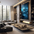 Quadro Decorativo Girl Water - Elegância e Sofisticação para sua Decoração - quadros decorativos 1 Tela Vertical, 3 Telas - em sala moderna