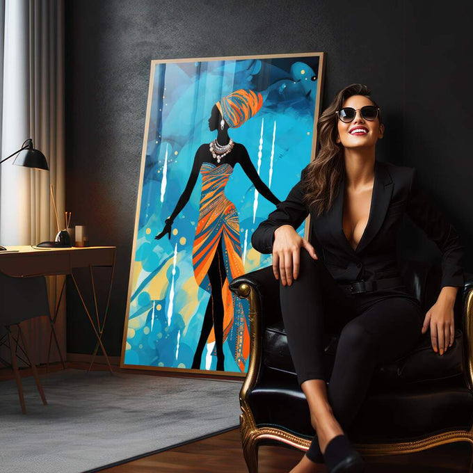 Quadro Decorativo Consciência Negra 05 - Estilo e Sofisticação para Sua Casa - quadros decorativos 1 Tela Vertical, 3 Telas - em sala moderna