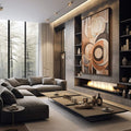Quadro Decorativo Abstrato Rústico - Elegância e Estilo para Sua Parede - quadros decorativos 1 Tela Vertical, 3 Telas - em escritorio elegante