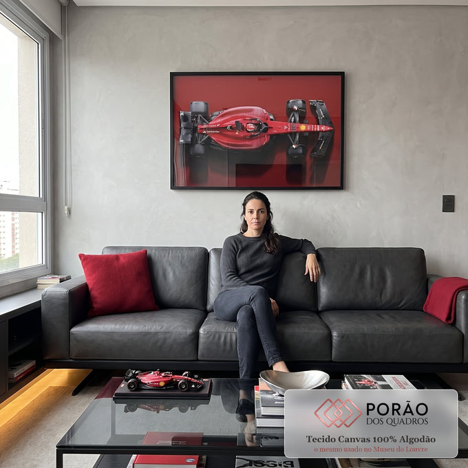 Quadro Decorativo Carro de Corrida: Velocidade e Estilo em sala de estar moderna - quadros decorativos para sala