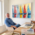 Quadro Decorativo Alto-Mar Vibrante e Livre em escritorio moderno - quadros decorativos para sala