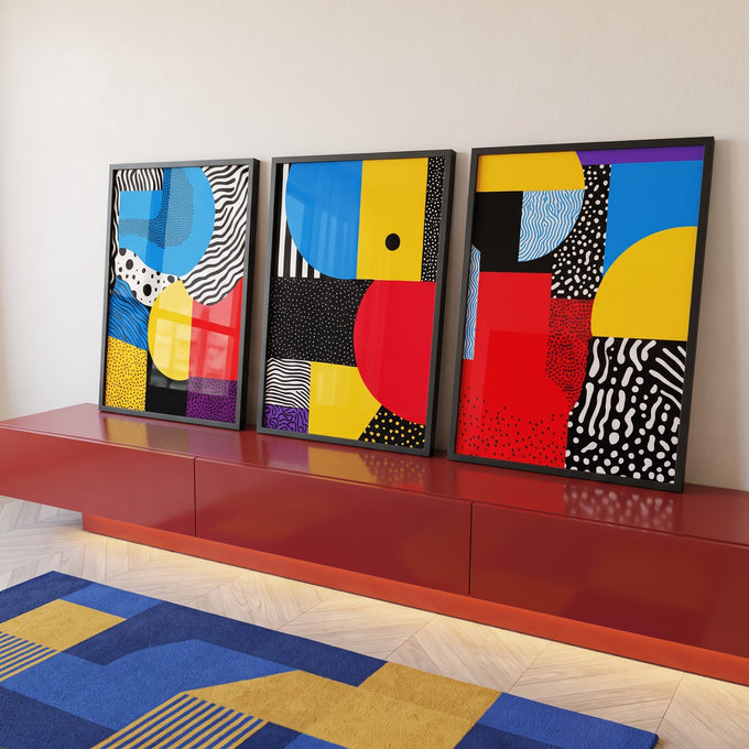 Quadro Decorativo Cores e Texturas em ambiente decorado - quadros decorativos para sala