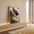 Quadro Decorativo Jesus Aura de Fé e Inspiração em ambiente decorado - quadros decorativos para sala