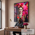 Quadro Decorativo Frida 02 - Estilo Vibrante em Tecido Canvas em escritorio moderno - quadros decorativos para sala