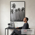 Quadro Decorativo Silhuetas Tropicais: Impacto Visual Único em escritorio moderno - quadros decorativos para sala