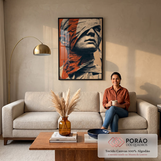 Quadro Decorativo Força em Vulnerabilidade em sala de estar moderna - quadros decorativos para sala