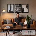 Quadro Decorativo: Paixão Musical Monocromática em sala de estar moderna - quadros decorativos para sala