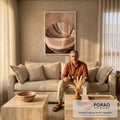 Quadro Decorativo: Inspiração Abstrata em Cores Quentes em sala de estar moderna - quadros decorativos para sala