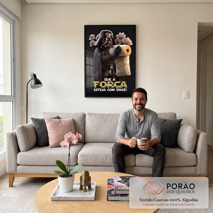 Quadro Decorativo: Inspire Força Jedi em Você em sala de estar moderna - quadros decorativos para sala