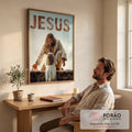 Quadro Decorativo Espiritualidade e Acolhimento em escritorio moderno - quadros decorativos para sala