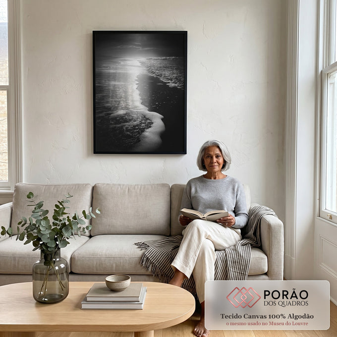 Quadro Decorativo Serenity Beach em sala de estar moderna - quadros decorativos para sala