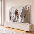 Quadro Decorativo Espiritual de Serenidade e Acolhimento em ambiente decorado - quadros decorativos para sala