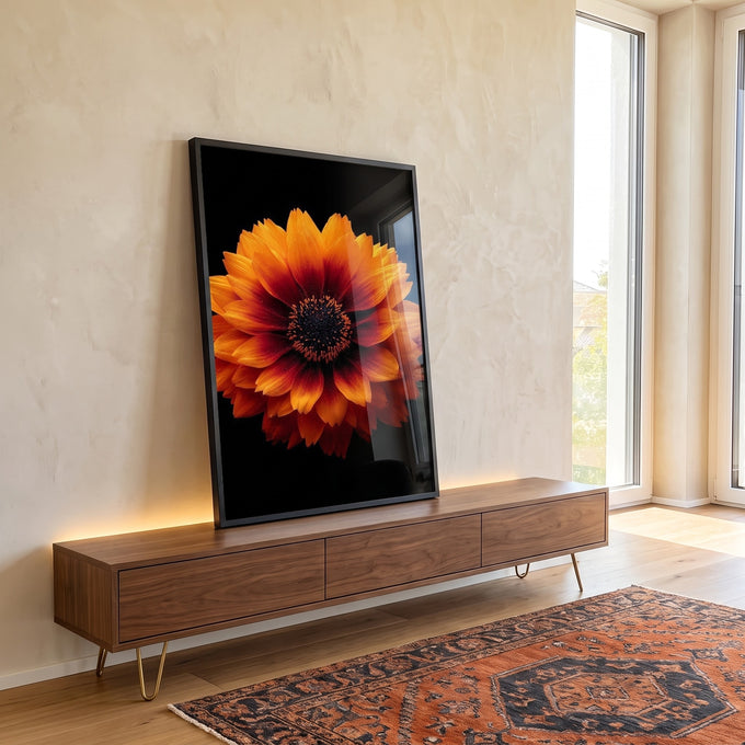 Quadro Decorativo Flor Exuberante em ambiente decorado - quadros decorativos para sala
