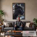 Quadro Decorativo Pantera - Arte que Inspira e Protege em sala de estar moderna - quadros decorativos para sala