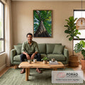 Quadro Decorativo Tronco da Vida com Força em sala de estar moderna - quadros decorativos para sala