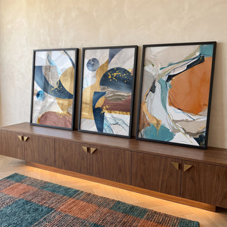 Quadro Decorativo Galeria Abstrata: Inspiração sem Limites em ambiente decorado - quadros decorativos para sala