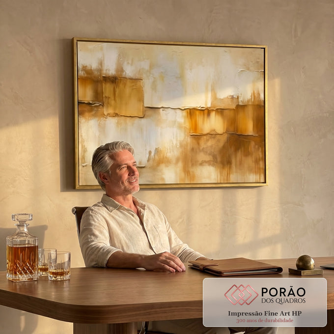 Quadro Decorativo Serenidade Abstrata em escritorio moderno - quadros decorativos para sala