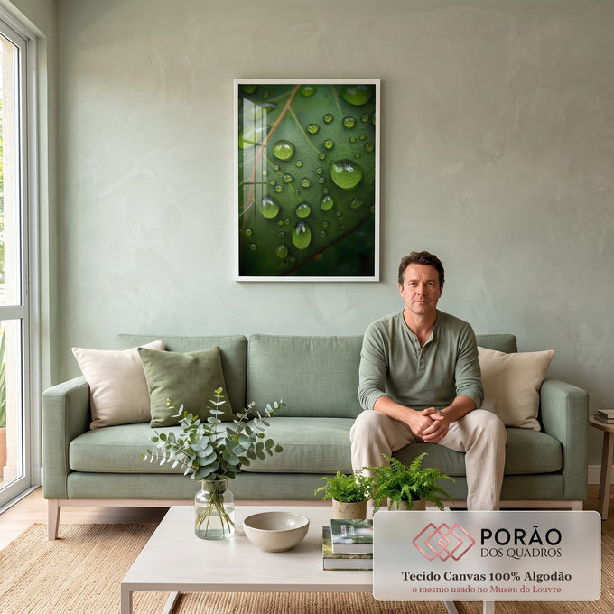 Quadro Decorativo Folha Brilhante em sala de estar moderna - quadros decorativos para sala