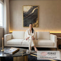Quadro Decorativo Luxo Ouro e Preto Moderno em sala de estar moderna - quadros decorativos para sala