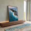 Quadro Decorativo Ilha Tropical em Relaxamento em ambiente decorado - quadros decorativos para sala