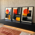 Quadro Decorativo Abstrato Oásis Alaranjado em ambiente decorado - quadros decorativos para sala