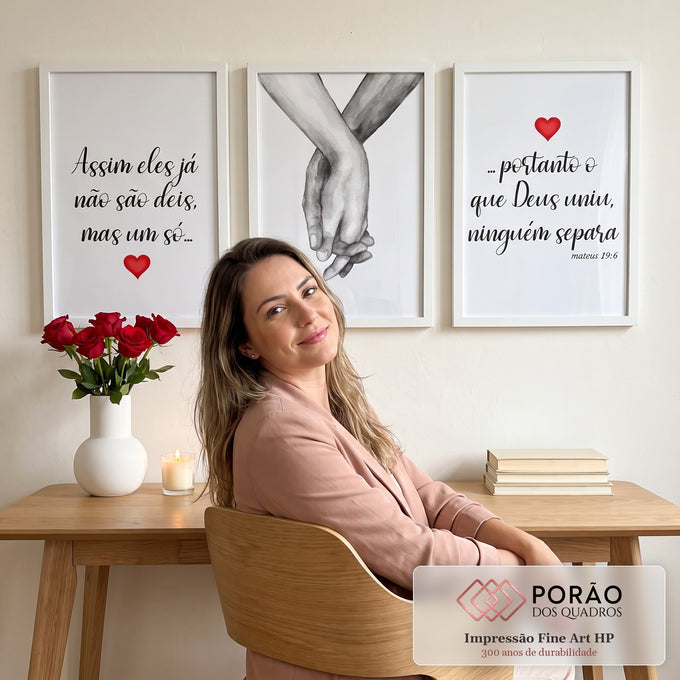 Quadro Decorativo Frases Amor Eterno em escritorio moderno - quadros decorativos para sala