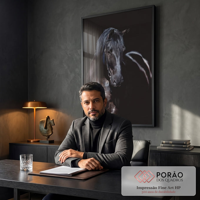 Quadro Decorativo: Poder e Graça Natural em Cavalo Majestoso em escritorio moderno - quadros decorativos para sala