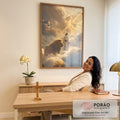 Quadro Decorativo Jesus e Leão em Harmonia Divina em escritorio moderno - quadros decorativos para sala