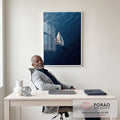 Quadro Decorativo Barco à Vela Serene em escritorio moderno - quadros decorativos para sala