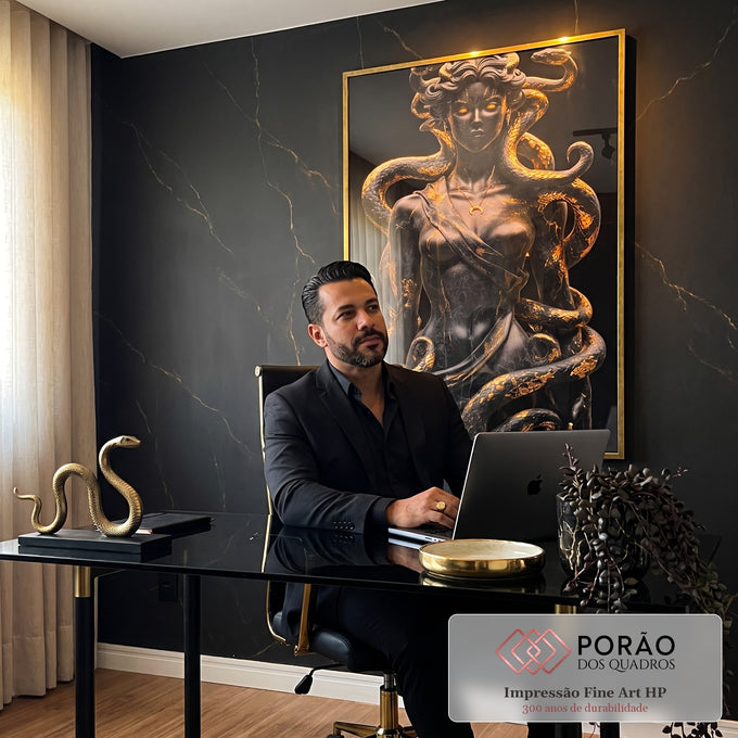 Quadro Decorativo Medusa A Perversidade e Magnitude da Beleza em escritorio moderno - quadros decorativos para sala