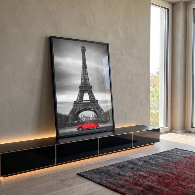 Quadro Decorativo Charme Parisiense: Elegância e Romance em ambiente decorado - quadros decorativos para sala