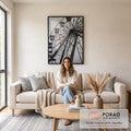 Quadro Decorativo Roda-Gigante Elegante em sala de estar moderna - quadros decorativos para sala