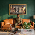 Quadro Decorativo Impactante: Dinheiro em Chamas em sala de estar moderna - quadros decorativos para sala