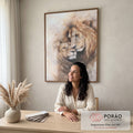 Quadro Decorativo Leões em Harmonia - Arte para Sala e Quarto em escritorio moderno - quadros decorativos para sala