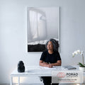 Quadro Decorativo Elegância Monocromática: Luxo Moderno em escritorio moderno - quadros decorativos para sala