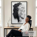 Quadro Decorativo Duas Faces Preto e Branco em escritorio moderno - quadros decorativos para sala