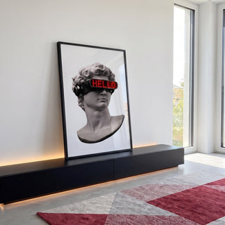 Quadro Decorativo Conexão Moderna: Beleza em Prateado em ambiente decorado - quadros decorativos para sala
