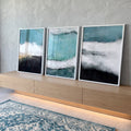 Quadro Decorativo Natureza em Azul - Toque Sereno para o Lar em ambiente decorado - quadros decorativos para sala