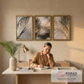 Quadro Decorativo Folhas Douradas - Desperte Luxo em Seu Ambiente em escritorio moderno - quadros decorativos para sala