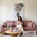 Quadro Decorativo: Essência Feminina e Flores em Aquarela em sala de estar moderna - quadros decorativos para sala