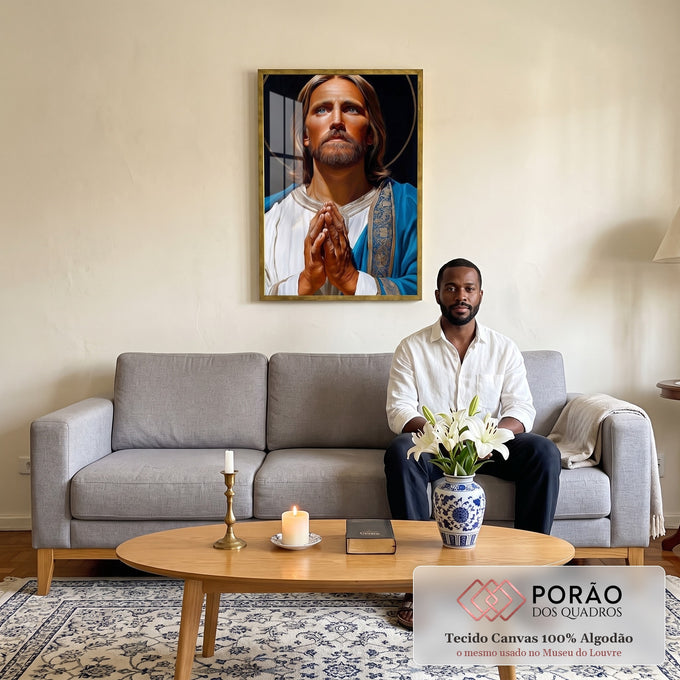 Quadro Decorativo Série de Oração: Religioso Serene em sala de estar moderna - quadros decorativos para sala