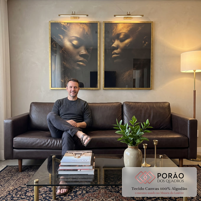 Quadro Decorativo Serenidade e Estilo em sala de estar moderna - quadros decorativos para sala