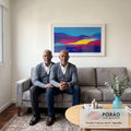 Quadro Decorativo: Jornada Cósmica Encantadora em sala de estar moderna - quadros decorativos para sala