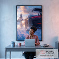 Quadro Decorativo Alta Velocidade Sobre a Neve em escritorio moderno - quadros decorativos para sala